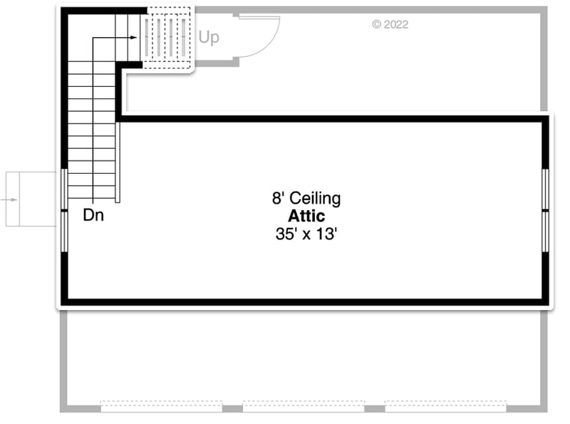 Plan 72340DA: Barn-like 3-Car 1560 Square Foot Garage Plan with Plentiful Storage Above - Floor Plan - 2nd Floor