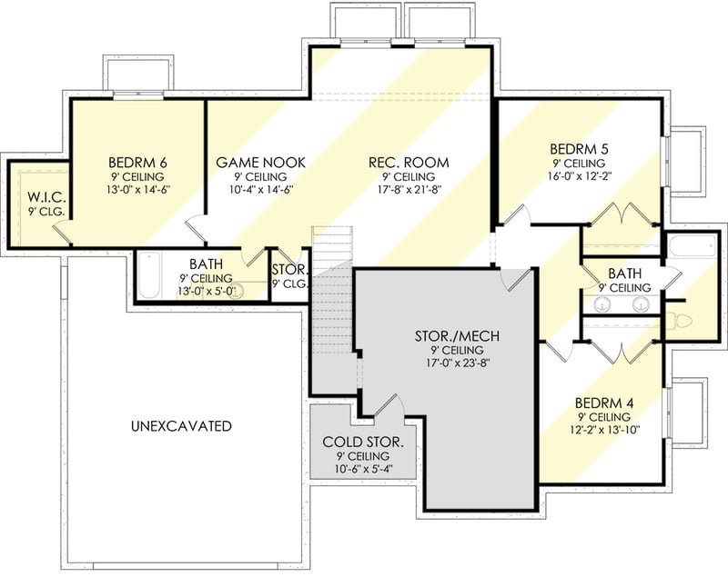 Plan 490028NAH: 3-Bed Mountain Modern House Plan with Open Concept Design - Floor Plan - Optional Basement Level - Mountain, New American, Ranch, Rustic