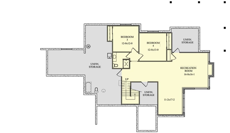 Plan 95174RW: Luxurious New American-style Craftsman House Plan with Finished Lower Level - Floor Plan - Lower Level - Country, Craftsman, Modern, Mountain, Ranch, Transitional