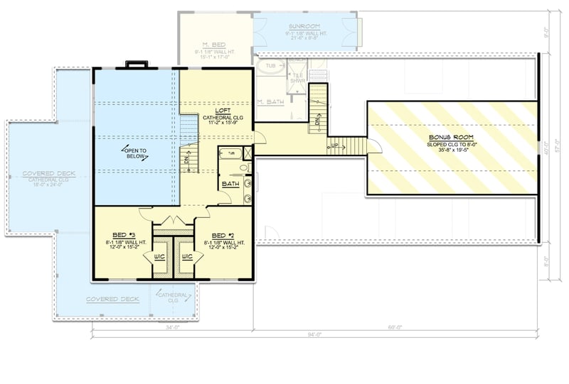 Plan 135172GRA: Barndominium with Optionally-Finished Lower Level and Drive-Through RV Garage - 2962 Sq Ft - Floor Plan - 2nd Floor - Barndominium, Country, Mountain, Rustic