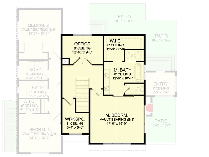 Plan 490038NAH: Transitional Contemporary Home Plan for Sloped Lot - Floor Plan - 2nd Floor - Contemporary, New American, Transitional