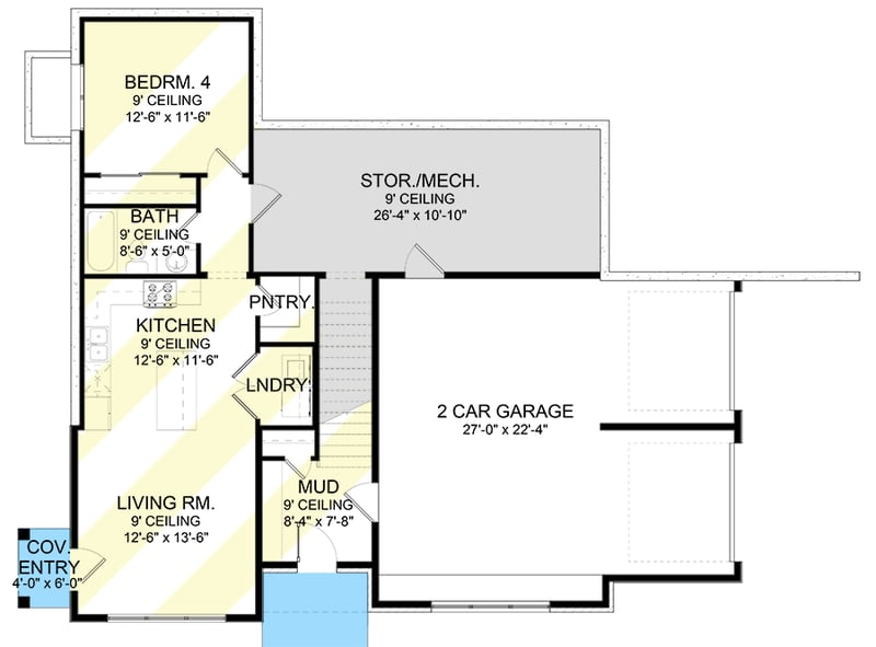 Plan 490038NAH: Transitional Contemporary Home Plan for Sloped Lot - Floor Plan - Optional Walkout Level - Contemporary, New American, Transitional