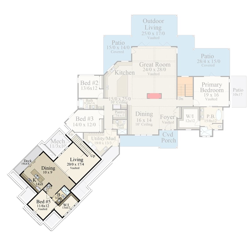 Plan 85365MS: Flexible Mountain Lodge with 1-Bed ADU above Garage - Floor Plan - 2nd Floor - Country, Craftsman, Mountain, New American, Northwest, Ranch, Transitional