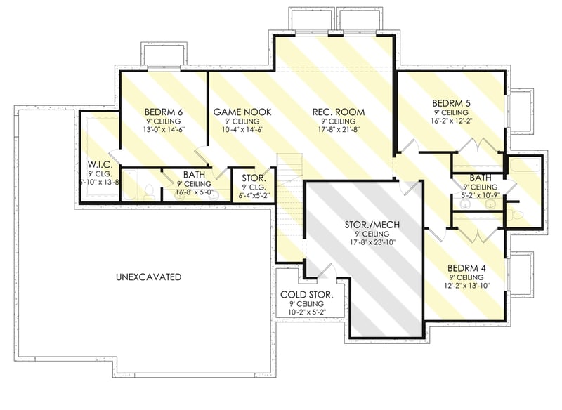 Plan 490048NAH: Modern European Home Plan with Vaulted Great Room - Floor Plan - Optionally Finished Basement - Contemporary, Country, European, New American, Transitional