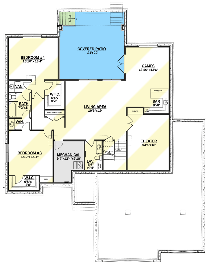 Plan 81712AB: Contemporary Ranch with Finished Basement - Floor Plan - Optional Lower Level - Contemporary, Mountain, Prairie, Ranch