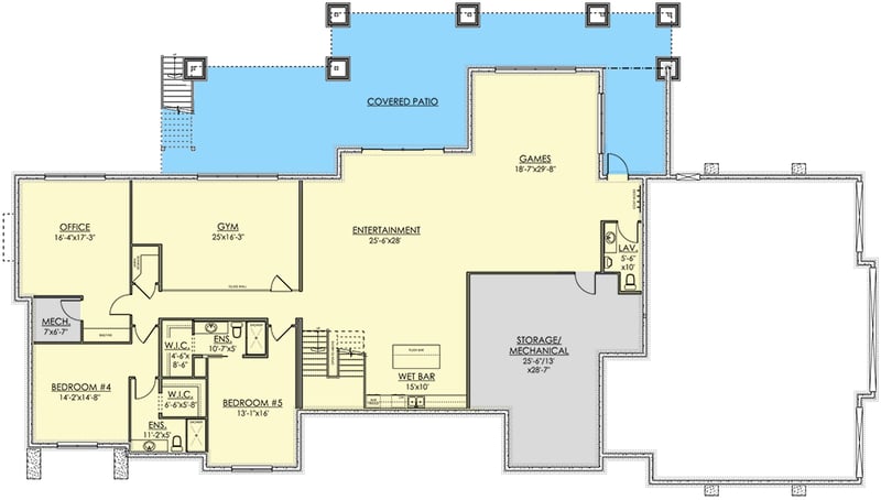 Plan 81727AB: Mountain Ranch Plan with Ski Room and Optional Walkout Basement - Floor Plan - Lower Level