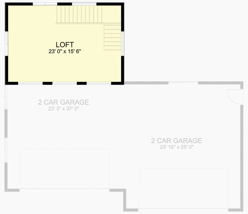 Plan 61304UT: 4-Car Garage with Over 1500 Square Feet of Parking Space with Loft Above - Floor Plan - 2nd Floor - Contemporary, Modern, Northwest
