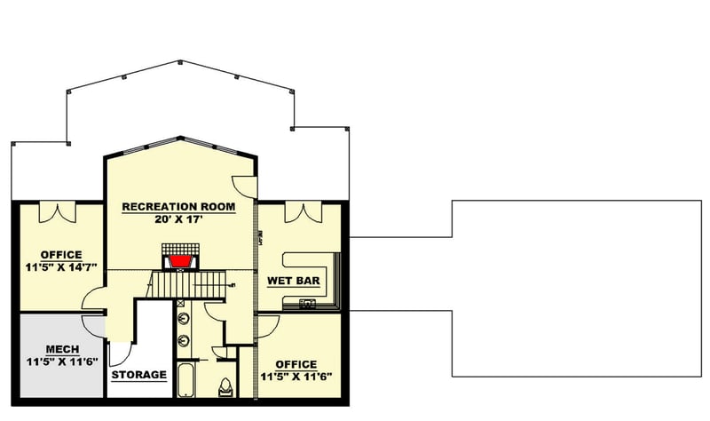 Plan 35300GH: Rustic Farmhouse Plan with Loft and Finished Basement - Floor Plan - Lower Level - Country, Farmhouse, New American, Rustic