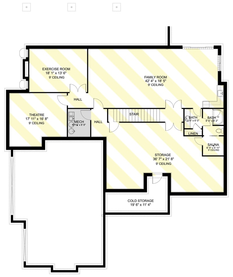 Plan 61395UT: Exclusive Transitional Two-story Home Plan with Main-level Owner's Suite - Floor Plan - Optionally Finished Lower Level - Craftsman, Mountain, Northwest