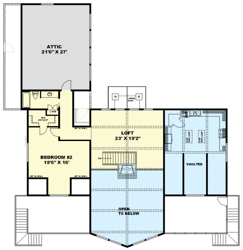 Plan 35486GH: Rustic Mountain Home Plan for Rear-sloping Lot - Floor Plan - 2nd Floor - Country, Mountain, Rustic