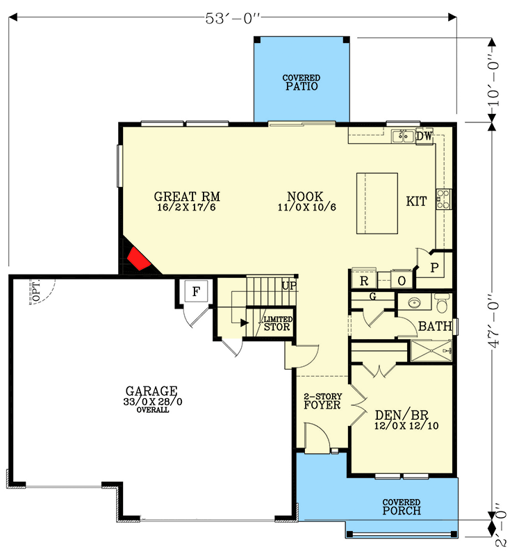 Plan 28016J: 2700 Square Foot Craftsman with Flexible Bedroom Account and a 3-Car Garage - Floor Plan - Main Level - Craftsman, New American, Northwest