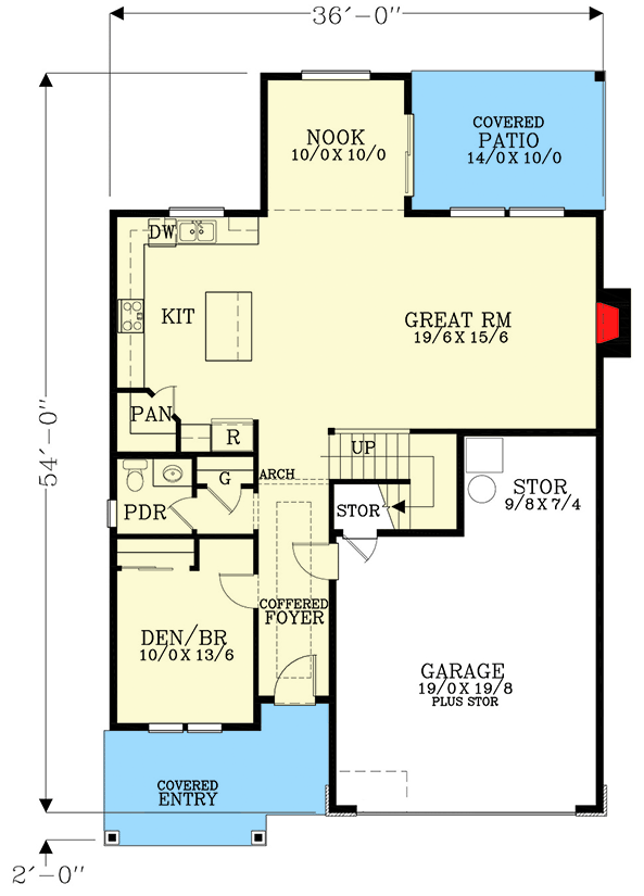 Plan 28018J: 2500 Square Foot Craftsman Home Plan with Home Office Potential - Floor Plan - Main Level - Craftsman, Northwest