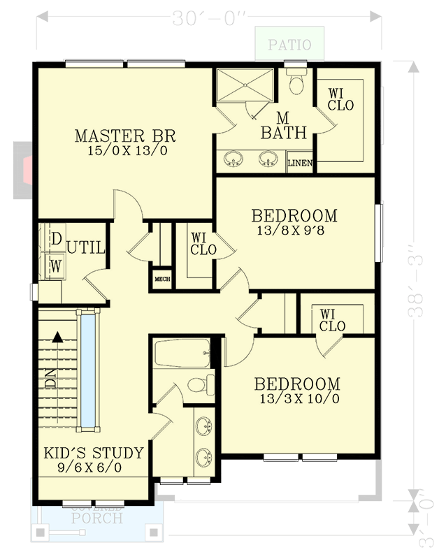 Plan 28032J: 2-Story Craftsman Plan with Open Main Level - Floor Plan - 2nd Floor - Craftsman, Northwest, Traditional