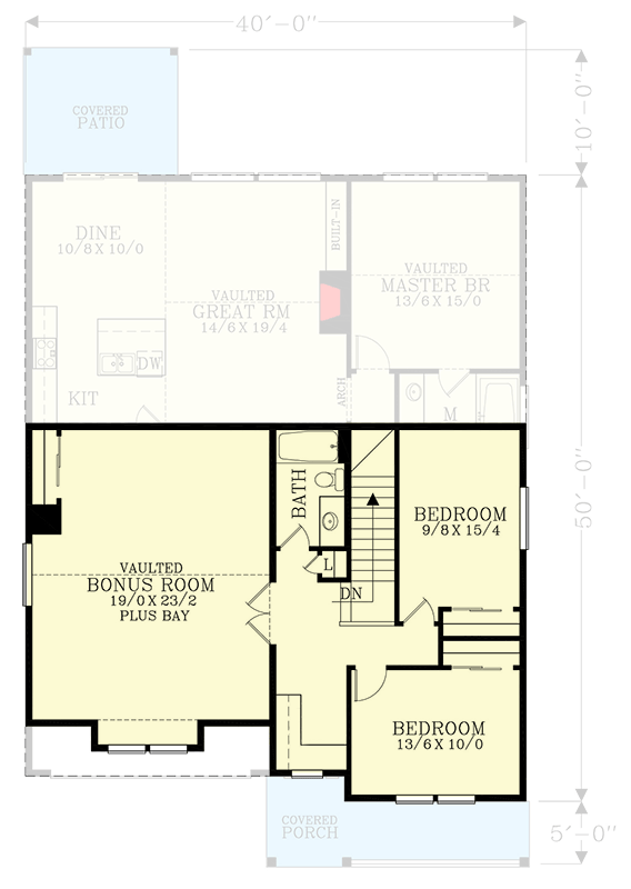Plan 28034J: 2-Story Craftsman Plan with Vaulted Master Bedroom - Floor Plan - 2nd Floor - Country, Craftsman, Northwest