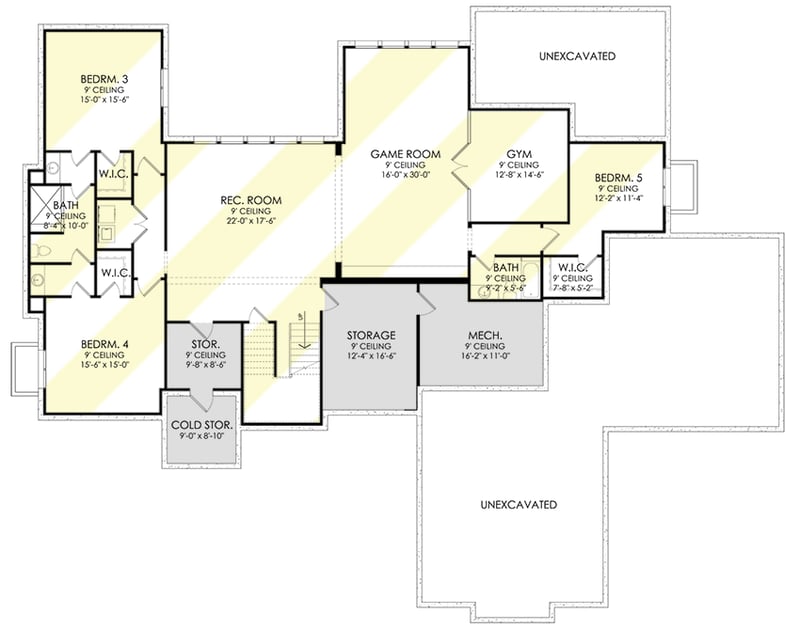 Plan 490089NAH: One-Story New American House Plan Under 3300 Square Feet with Lower Level Expansion - Floor Plan - 2nd Floor - Craftsman, New American, Ranch