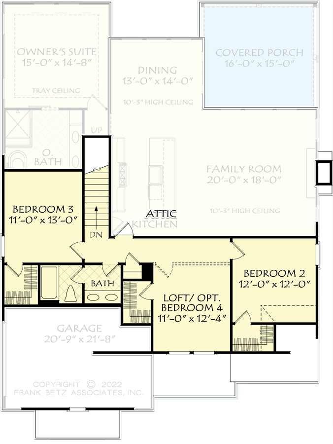 Plan 710419BTZ: 2400 Square Foot New American Cottage with Flex Room Loft or Bedroom - Floor Plan - 2nd Floor - Country, Craftsman, Farmhouse, Modern Farmhouse, New American