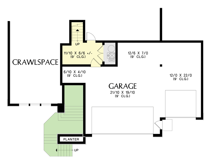 Plan 69523AM: 2000 Square Foot Upslope House Plan with 3 to 4 Beds - Floor Plan - Expanded Garage Option (+$280) - Craftsman, Northwest