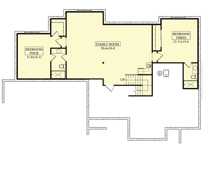 Plan 95194RW: New American Craftsman with Finished Basement - Floor Plan - Lower Level - Craftsman, Mountain, New American