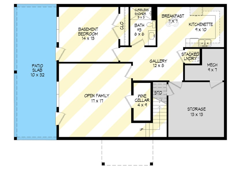 Plan 680065VR: 1770 Square Foot Lake House Plan with Large Vaulted Covered Side Porch and Lower Level Expansion - Floor Plan - Optionally Finished Lower Level - Country, Craftsman, Mountain, Rustic