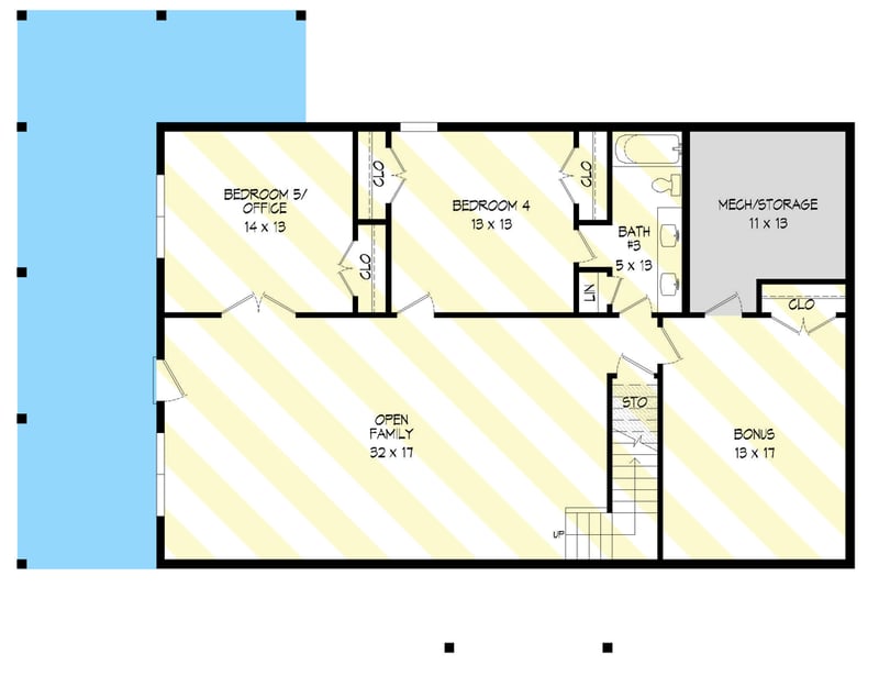 Plan 680066VR: Two-Story Lake House Plan Under 1800 Square Feet with Vaulted Great Room and Lower Level Expansion - Floor Plan - Optionally Finished Lower Level - Cottage, Country, Craftsman, Mountain, Vacation