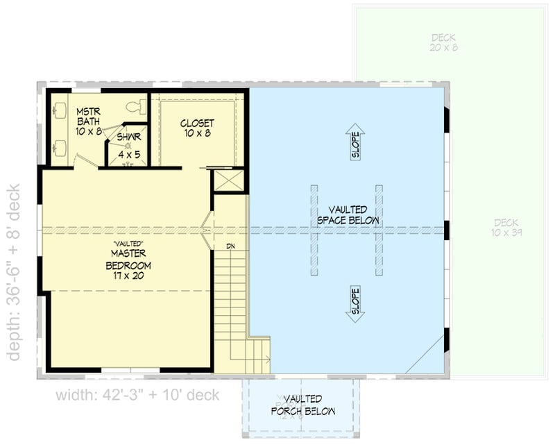 Plan 680082VR: Two-Story Lake House Plan for a Side-Sloping Lot with Lower Level Expansion - Floor Plan - 2nd Floor - Country, Mountain, New American, Rustic, Traditional, Vacation