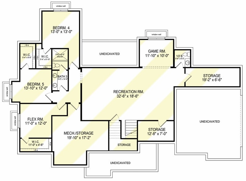 Plan 493003GNT: 3-Bed New American House Plan with and Lower Level Expansion - 2527 Sq Ft - Floor Plan - Optional Lower Level - Country, Farmhouse, New American, Ranch, Traditional