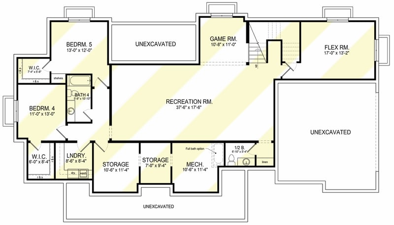 Plan 493001GNT: 3-Bed Country Home Plan with Deep Front Porch and Vaulted Ceilings - 2441 Sq Ft - Floor Plan - Optional Lower Level - Country, Farmhouse, Modern Farmhouse, Traditional