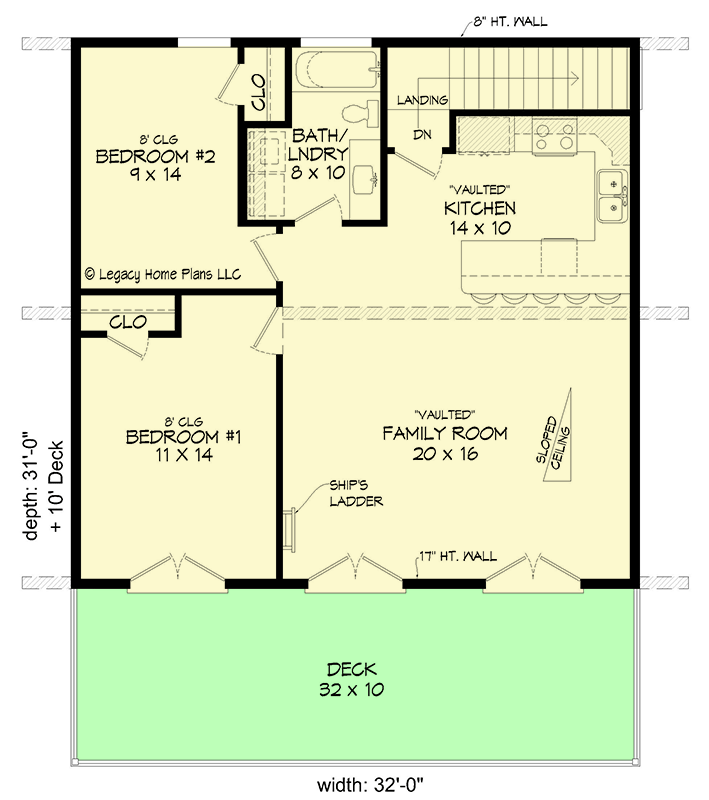 Plan 680097VR: Coastal Contemporary Home Plan Under 1200 Square Feet On ...