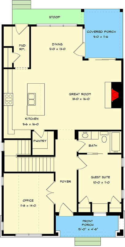 Plan 93163EL: Exclusive Contemporary Tudor with 3rd Floor Game Room - Floor Plan - Main Level - Contemporary, Cottage, European, French Country, New American, Northwest, Transitional