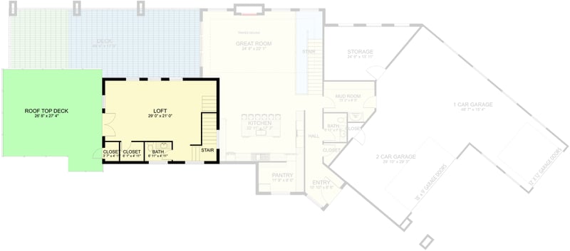 Plan 61427UT: Contemporary Southwest Home Plan for Sloped Lot - Floor Plan - 2nd Floor - Contemporary, Modern, Mountain, Ranch, Southwest