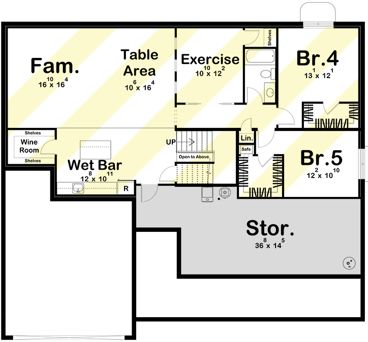 Plan 623217DJ: 2100 Square Foot 3-Bed Country Home Plan with Lower Level Expansion Possibilities - Floor Plan - Optional Lower Level Layout ($ Paid Option) - Country, Farmhouse, Traditional