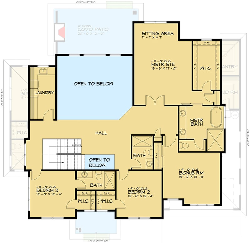 Plan 666202RAF: Modern Northwest House Plan with Over 4,000 Square Feet of Living Space - Floor Plan - 2nd Floor - Contemporary, Mid Century Modern, Modern, Northwest