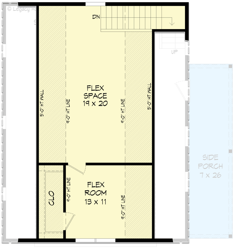 Plan 680115VR: 662 Square Foot 2-Car Garage - Floor Plan - 2nd Floor - Traditional