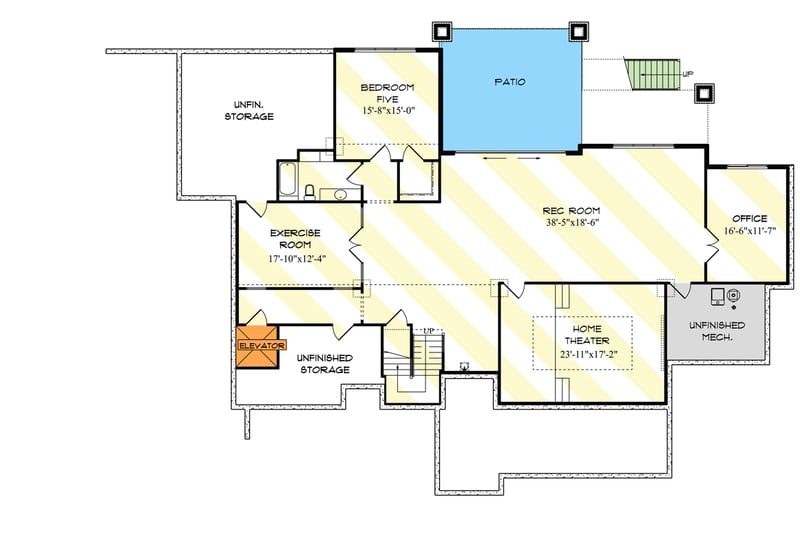 Plan 95199RW: Transitional New American House Plan with Optional Walkout Basement and In-law Suite - Floor Plan - Optionally Finished Walkout Foundation - Contemporary, Country, Craftsman, New American, Northwest, Ranch, Transitional