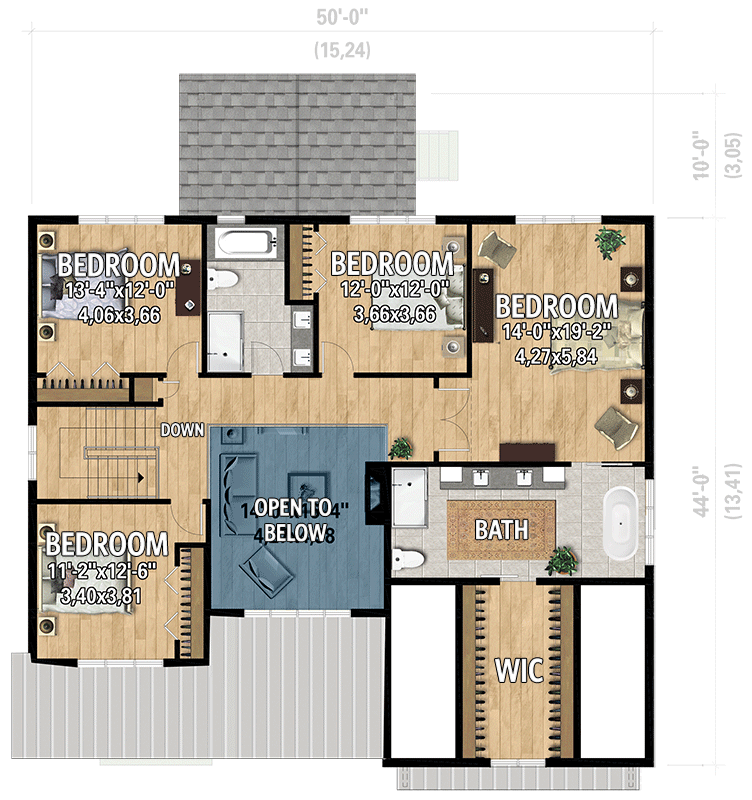 Plan 801062PM: 2-Story Farmhouse Plan Under 3200 Square Feet with Flex Room  - Floor Plan - 2nd Floor