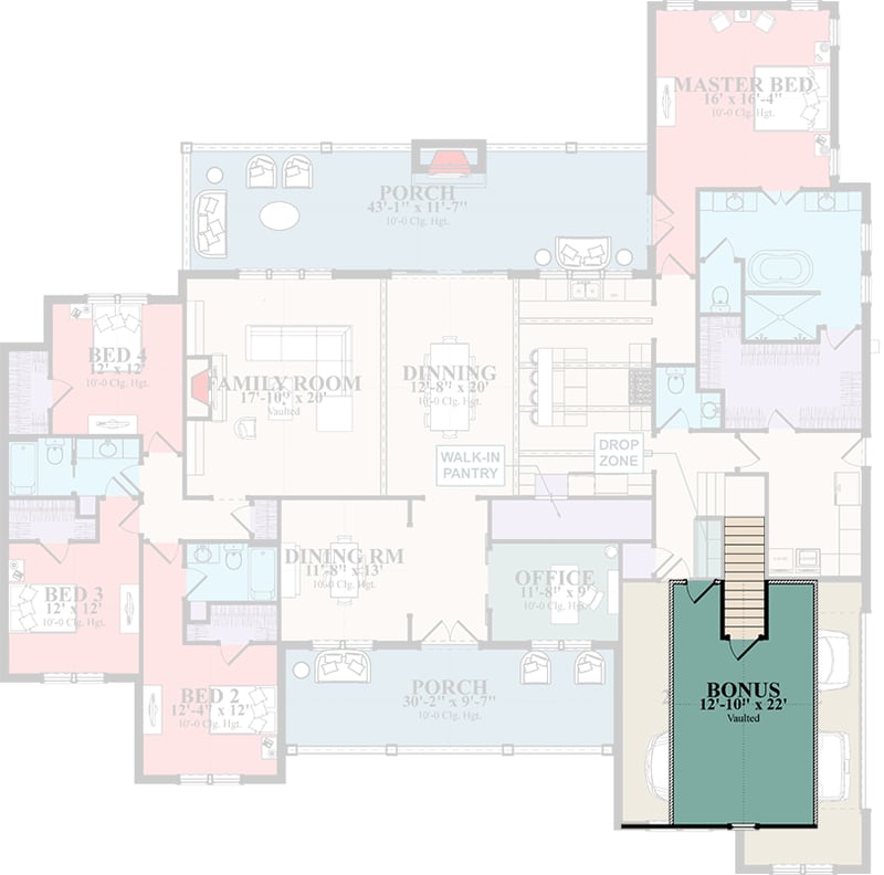 Plan 86384HH: 3248 Square Foot 4-Bed House Plan with Formal and Informal Dining - Floor Plan - 2nd Floor - Country, Craftsman, New American, Ranch, Traditional