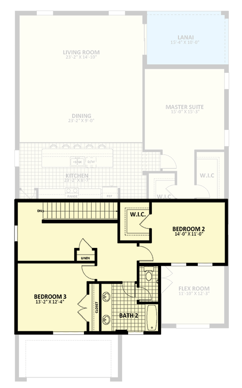 Plan 82324KA: 2 Story House Plan Under 2900 Square Feet with Flex Room and Main Floor Master - Floor Plan - 2nd Floor - Contemporary, Florida-Style, Traditional