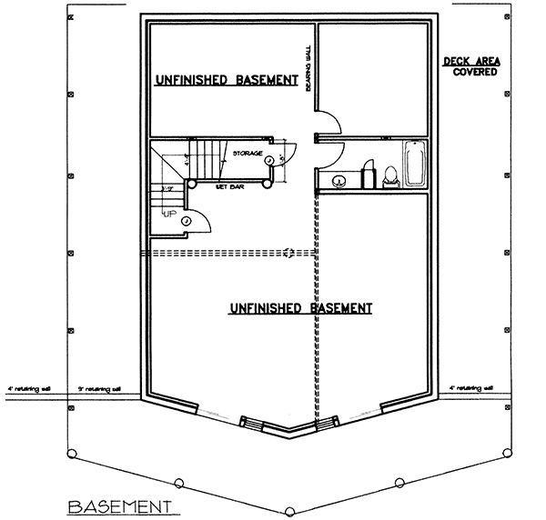 Plan 35122GH: Log Home Escape - Floor Plan - Lower Level - Log Cabin, Mountain, Rustic, Vacation