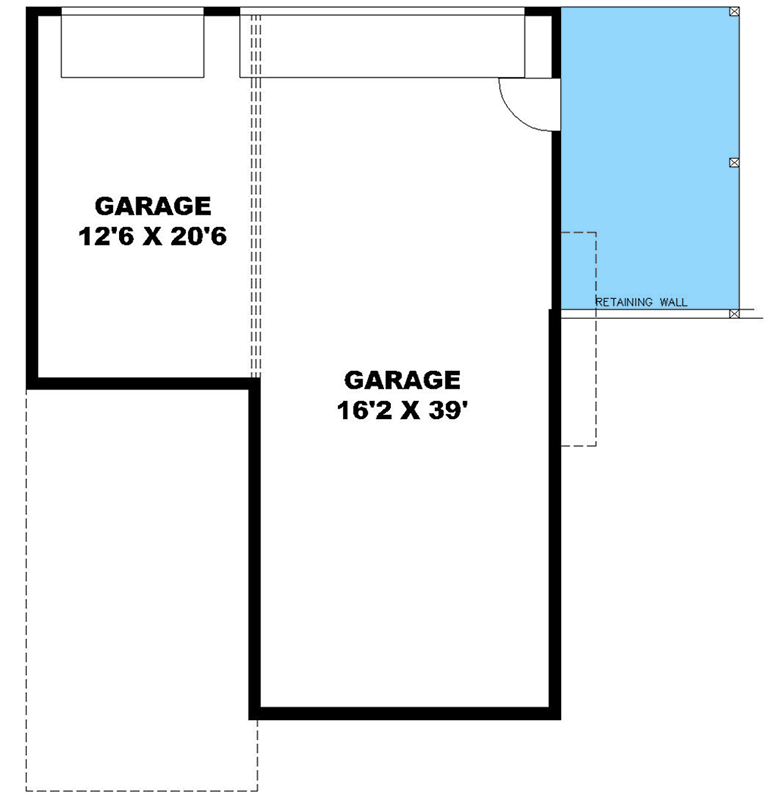 Plan 350023GH: 2 Bed House Plan with 1 Car Front Garage and a 3 Car Rear Drive Under Garage - Floor Plan - Lower Level