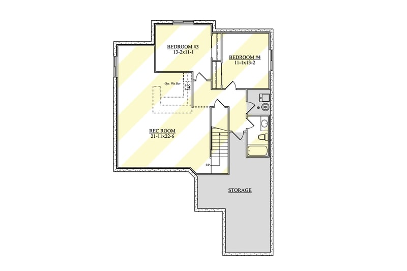 Plan 950004RWB: HomeBuilder's ProSpec Pack: 5 Versatile House Plans for Subdivisions & Developments - Floor Plan - Optionally Finished Lower Level - Craftsman, New American, Prairie, Ranch, Traditional
