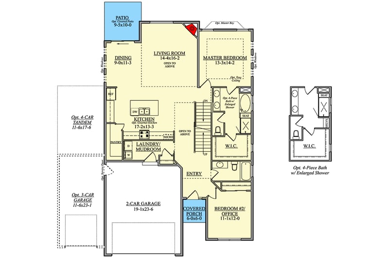 Plan 950007RWB: HomeBuilder's ProSpec Pack: 5 Versatile House Plans for Subdivisions & Developments - Floor Plan - Main Level - Country, Craftsman, Modern Farmhouse, New American, Prairie, Traditional
