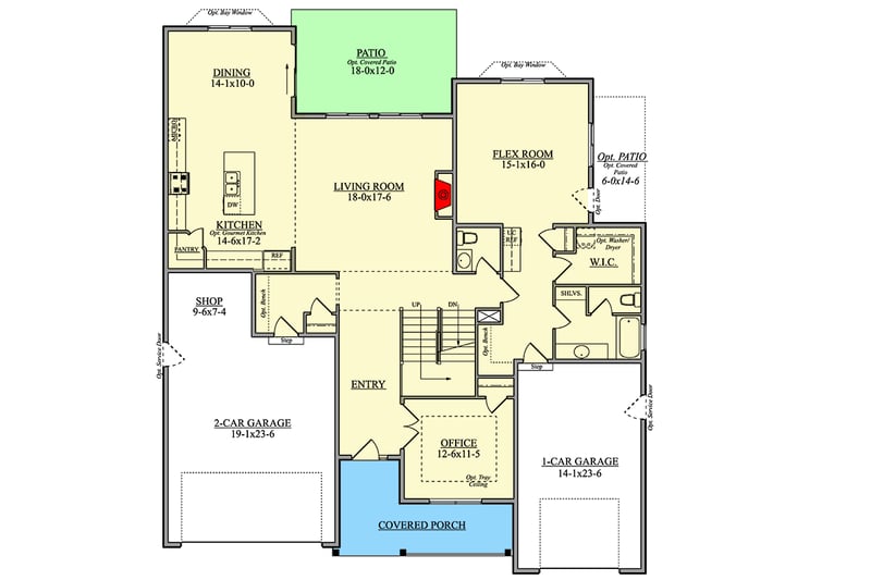 Plan 950008RWB: HomeBuilder's ProSpec Pack: 3 Versatile House Plans for Subdivisions & Developments - Floor Plan - Main Level - Craftsman, Modern Farmhouse, New American