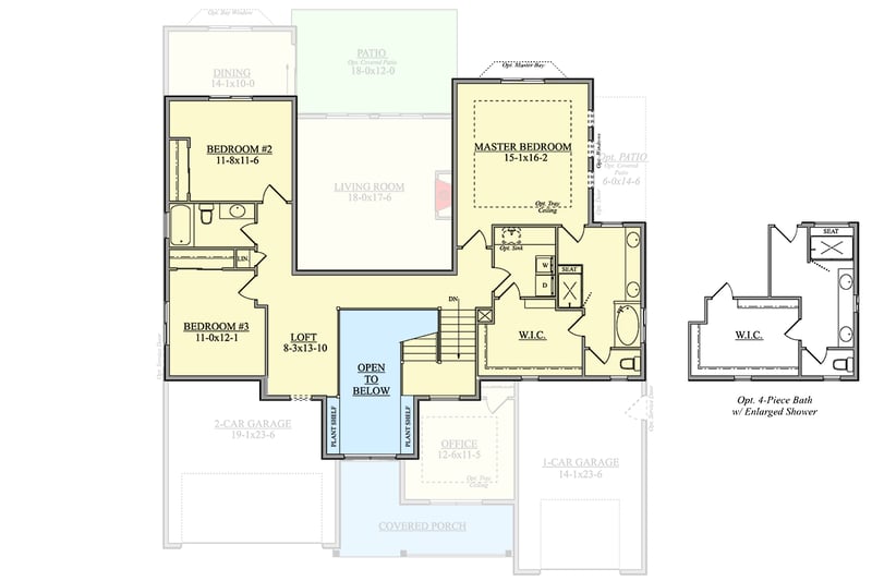 Plan 950008RWB: HomeBuilder's ProSpec Pack: 3 Versatile House Plans for Subdivisions & Developments - Floor Plan - 2nd Floor - Craftsman, Modern Farmhouse, New American
