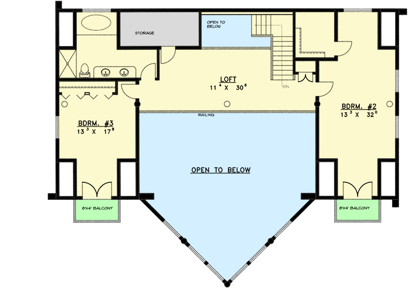 Plan 35127GH: Mountain Log House Plan - Floor Plan - 2nd Floor - Log Cabin, Mountain, Rustic, Vacation