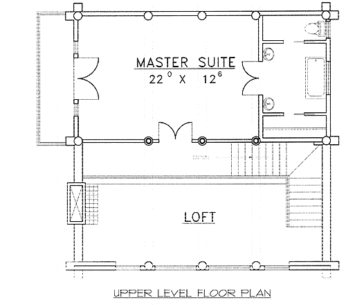 Plan 35129GH: Log Getaway - Floor Plan - 2nd Floor - Log Cabin, Mountain, Rustic, Vacation