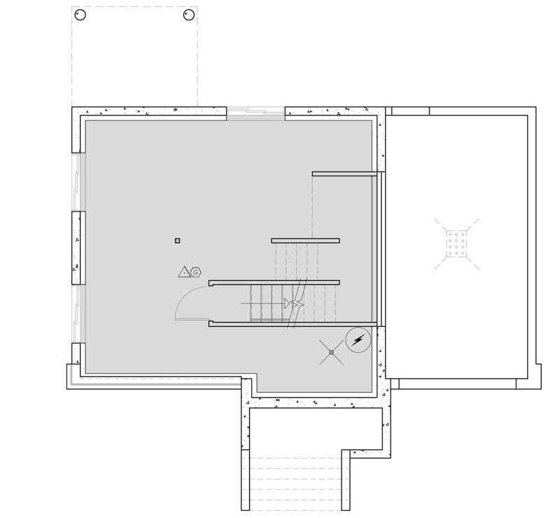 Plan 801130PM: 2-Story Farmhouse Plan with Single Garage Bay - Floor Plan - Lower Level - Unfinished Basement - Contemporary, Modern Farmhouse, New American