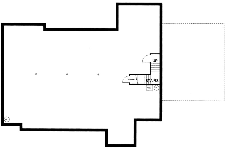 Plan 35145GH: Southern Farmhouse House Plan with 3 Bedrooms, Study, and 2-Car Garage - Floor Plan - Unfinished Basement  - Farmhouse, Ranch, Southern
