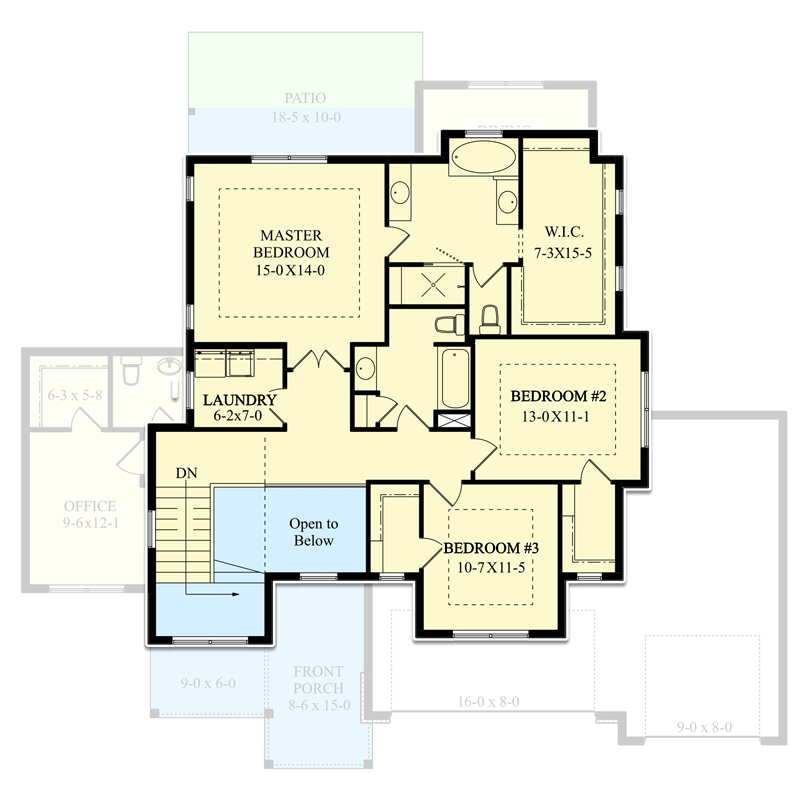 Plan 95208RW: Traditional Country Craftsman Plan with Home Office - Floor Plan - 2nd Floor - Country, Craftsman, New American, Traditional