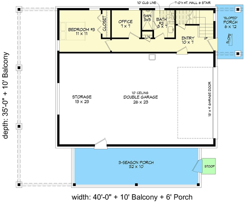 Plan 680127VR: Modern Lake House Plan with Ladder-Accessible Loft and a Wraparound Deck - Floor Plan - Main Level - Contemporary, Modern