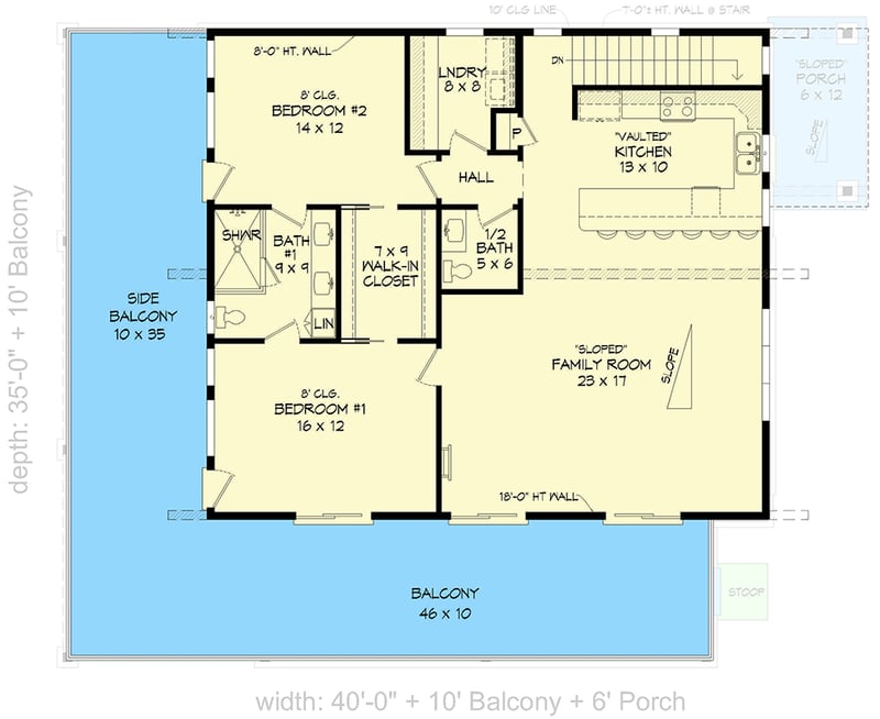 Plan 680127VR: Modern Lake House Plan with Ladder-Accessible Loft and a Wraparound Deck - Floor Plan - 2nd Floor - Contemporary, Modern